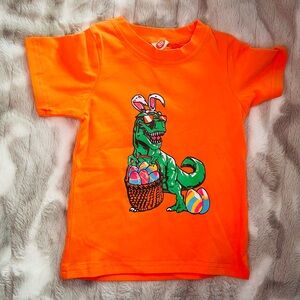 Orange Dinosaur Graphic Kids T-Shirt